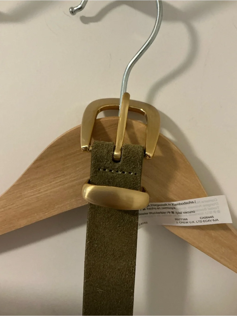 NEW Madewell Olive Suede Flat Studded Western Belt - XL